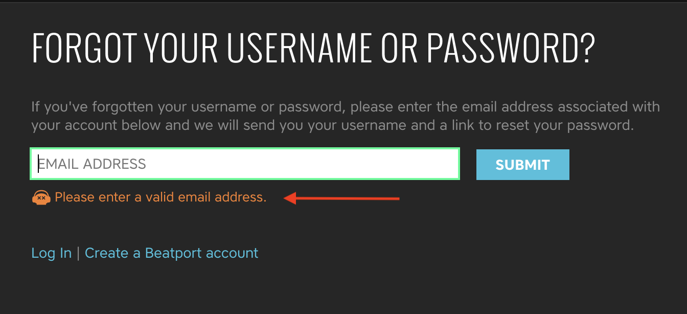 Enter your username and password